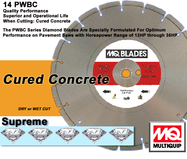 (image for) Diamond Saw Blade 14 inch Dia. Cured Concrete 14PWBC